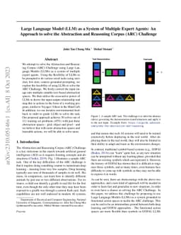 Large Language Model (LLM) as a System of Multiple Expert Agents: An
  Approach to solve the Abstraction and Reasoning Corpus (ARC) Challenge