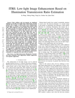 ITRE: Low-light Image Enhancement Based on Illumination Transmission
  Ratio Estimation