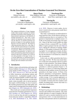 On the Zero-Shot Generalization of Machine-Generated Text Detectors