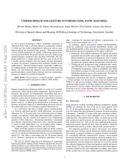Unified speech and gesture synthesis using flow matching