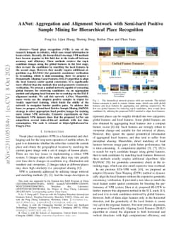 AANet: Aggregation and Alignment Network with Semi-hard Positive Sample
  Mining for Hierarchical Place Recognition