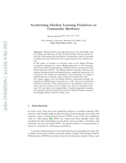Accelerating Machine Learning Primitives on Commodity Hardware