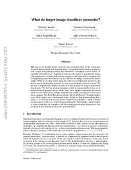 What do larger image classifiers memorise?