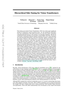 Hierarchical Side-Tuning for Vision Transformers