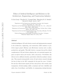 Ethics of Artificial Intelligence and Robotics in the Architecture,
  Engineering, and Construction Industry