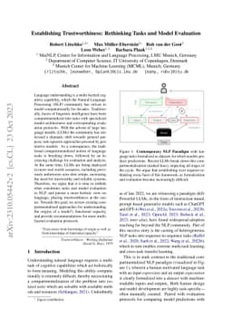 Establishing Trustworthiness: Rethinking Tasks and Model Evaluation
