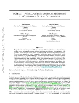 ParFam -- (Neural Guided) Symbolic Regression Based on Continuous Global Optimization