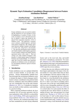 Dynamic Top-k Estimation Consolidates Disagreement between Feature
  Attribution Methods