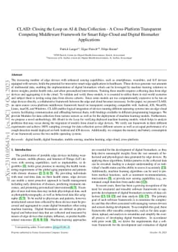 CLAID: Closing the Loop on AI & Data Collection -- A Cross-Platform
  Transparent Computing Middleware Framework for Smart Edge-Cloud and Digital
  Biomarker Applications