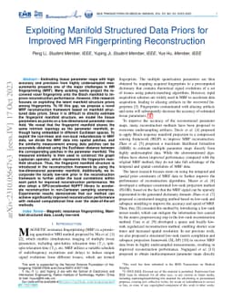 Exploiting Manifold Structured Data Priors for Improved MR
  Fingerprinting Reconstruction