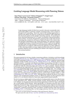 Guiding Language Model Math Reasoning with Planning Tokens