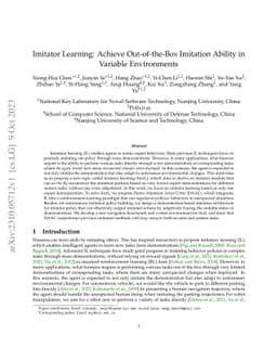 Imitator Learning: Achieve Out-of-the-Box Imitation Ability in Variable
  Environments