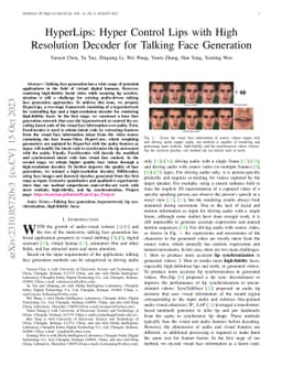 HyperLips: Hyper Control Lips with High Resolution Decoder for Talking
  Face Generation