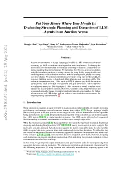 Put Your Money Where Your Mouth Is: Evaluating Strategic Planning and
  Execution of LLM Agents in an Auction Arena
