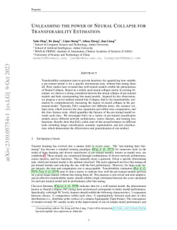 Unleashing the power of Neural Collapse for Transferability Estimation