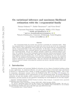 On variational inference and maximum likelihood estimation with the
  λ-exponential family