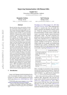 Improving Summarization with Human Edits