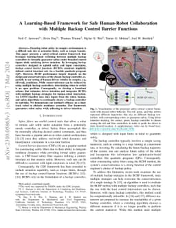A Learning-Based Framework for Safe Human-Robot Collaboration with
  Multiple Backup Control Barrier Functions