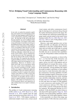 ViCor: Bridging Visual Understanding and Commonsense Reasoning with
  Large Language Models