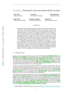 FireAct: Toward Language Agent Fine-tuning
