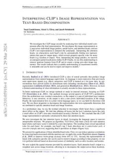 Interpreting CLIP's Image Representation via Text-Based Decomposition