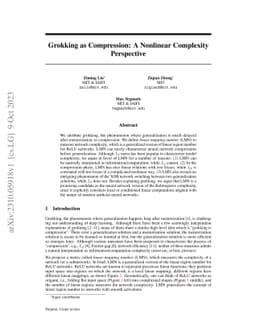 Grokking as Compression: A Nonlinear Complexity Perspective