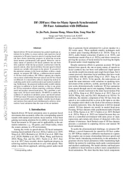 DF-3DFace: One-to-Many Speech Synchronized 3D Face Animation with
  Diffusion