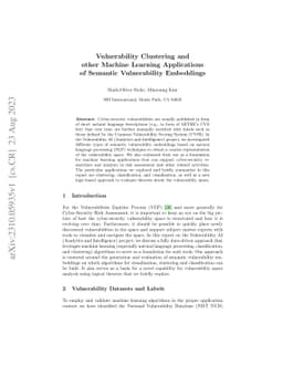 Vulnerability Clustering and other Machine Learning Applications of
  Semantic Vulnerability Embeddings