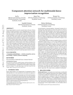 Component attention network for multimodal dance improvisation
  recognition