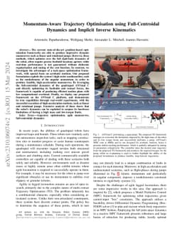 Momentum-Aware Trajectory Optimisation using Full-Centroidal Dynamics
  and Implicit Inverse Kinematics