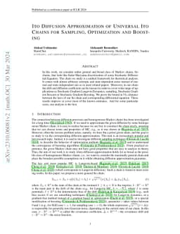 Ito Diffusion Approximation of Universal Ito Chains for Sampling,
  Optimization and Boosting