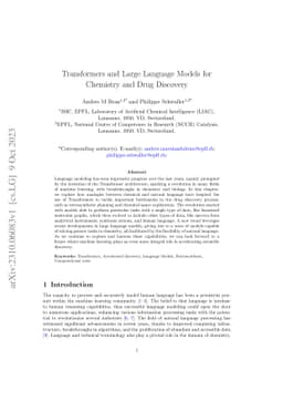 Transformers and Large Language Models for Chemistry and Drug Discovery
