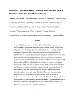 Quantifying Uncertainty in Deep Learning Classification with Noise in
  Discrete Inputs for Risk-Based Decision Making