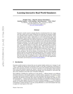 Learning Interactive Real-World Simulators