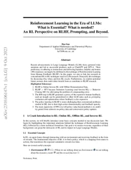 Reinforcement Learning in the Era of LLMs: What is Essential? What is
  needed? An RL Perspective on RLHF, Prompting, and Beyond
