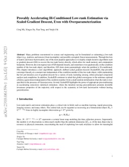 Provably Accelerating Ill-Conditioned Low-rank Estimation via Scaled
  Gradient Descent, Even with Overparameterization