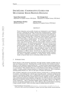 DockGame: Cooperative Games for Multimeric Rigid Protein Docking