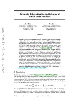 Automatic Integration for Spatiotemporal Neural Point Processes