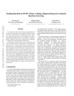 Tackling Data Bias in MUSIC-AVQA: Crafting a Balanced Dataset for
  Unbiased Question-Answering
