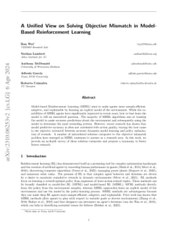 A Unified View on Solving Objective Mismatch in Model-Based
  Reinforcement Learning