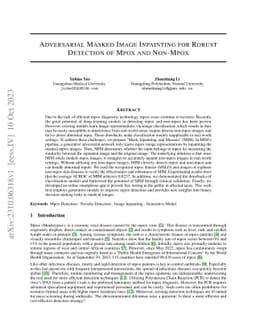 Adversarial Masked Image Inpainting for Robust Detection of Mpox and
  Non-Mpox