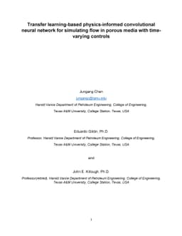 Transfer learning-based physics-informed convolutional neural network
  for simulating flow in porous media with time-varying controls