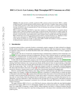 BBCA-CHAIN: Low Latency, High Throughput BFT Consensus on a DAG