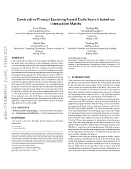 Contrastive Prompt Learning-based Code Search based on Interaction
  Matrix