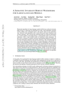 A Semantic Invariant Robust Watermark for Large Language Models
