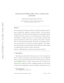 Partition-based differentially private synthetic data generation