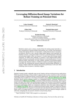 Leveraging Diffusion-Based Image Variations for Robust Training on
  Poisoned Data