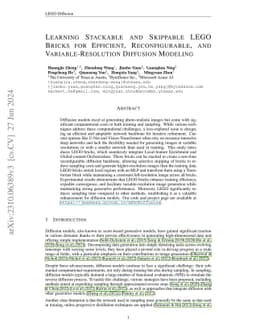 Learning Stackable and Skippable LEGO Bricks for Efficient,
  Reconfigurable, and Variable-Resolution Diffusion Modeling