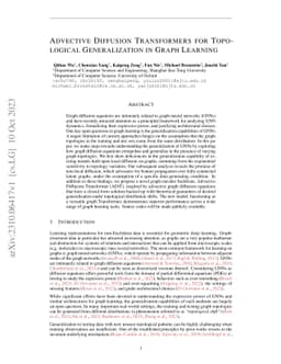 Supercharging Graph Transformers with Advective Diffusion