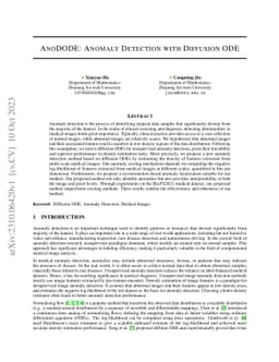 AnoDODE: Anomaly Detection with Diffusion ODE